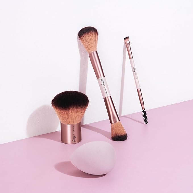 Sassy by Savannah Chrisley Sassy Brush Kit - Beauty Tool Kit for Women - All-in-One Beauty for Eyes and Face - Brush Kit Great for Makeup Application - Kit Includes Reusable Zipper Pouch - 4 Pc-VivaGrace Women
