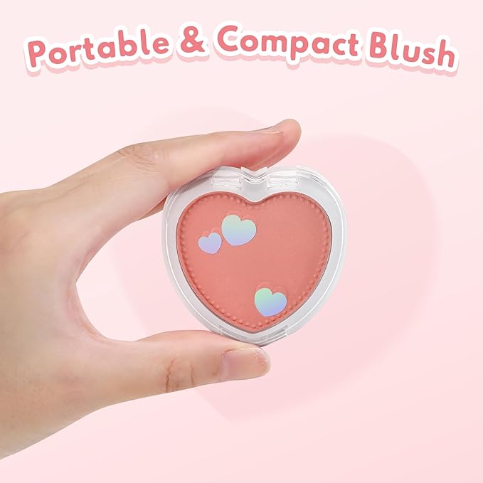 Boobeen Powder Blush Matte Pressed Blush Palette, Highly Pigmented Cream Pink Blusher for Cheeks, Blusher Compact Powder Makeup Lightweight Easily Blends, Single Color Rouge Powder-VivaGrace Women