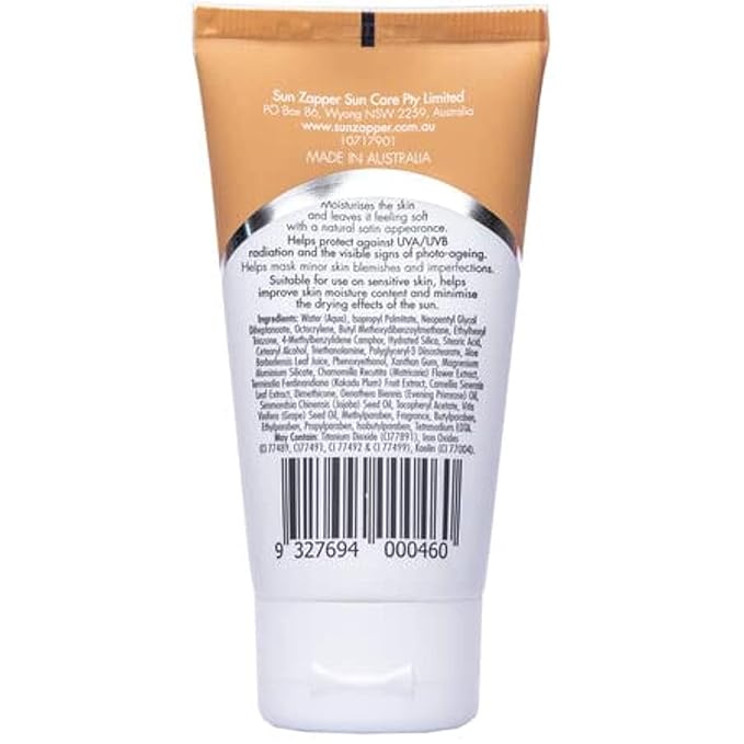 Sun Zapper BB Cream Tinted Moisturiser SPF 50+ Aloe Vera, Kakadu Plum, Jojoba, Vitamin E 50mL 1.69oz (Medium/Dark) Moisturizer Made in Australia-VivaGrace Women