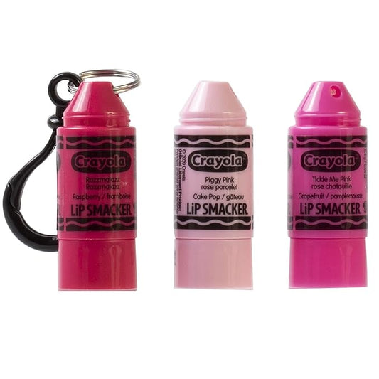 Lip Smacker Crayola Crayon Stackable Flavored Clear Balm Pink, Pinks, 0.03 Ounce-VivaGrace Women