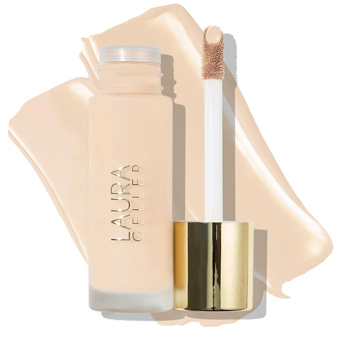 LAURA GELLER NEW YORK Double Take Liquid Foundation | Medium to Full Coverage, Natural Matte Finish, Porcelain-VivaGrace Women