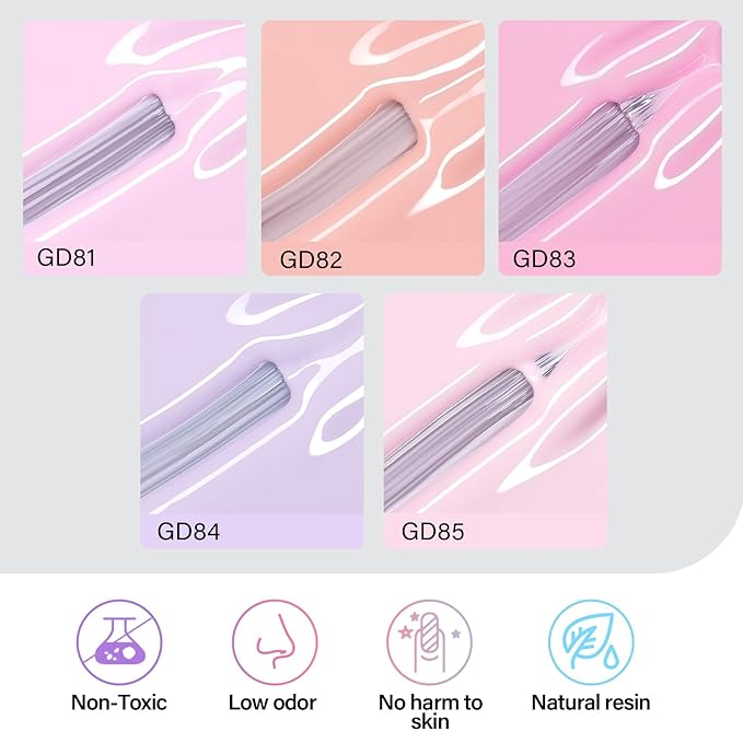AILLSA Pastel Pink Nail Polish Set Macaron Light Purple Orange Polish with Base and Top Coat,Long Lasting Summer Spring Color Soak Off U V L ED Manicure Art Salon DIY at Home 7Pcs 8ML