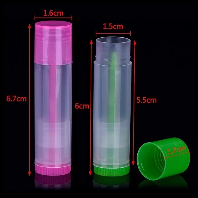 Onwon 25 PCS Lip Balm Empty Bottles Lip Balm Container Clear Tubes with Twist Bottom and Top Cap, 3/ 16Oz (5.5ml)-VivaGrace Women
