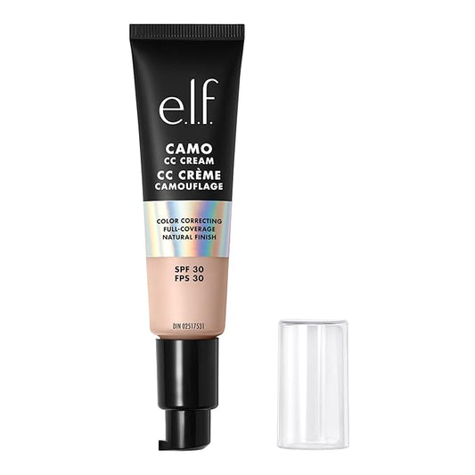 e.l.f. Camo CC Cream, SPF 30 Color-Correcting Medium-To-Full Coverage Face Foundation, Delivers An Airbrushed Finish, Vegan & Cruelty-Free, Fair 125 C-VivaGrace Women
