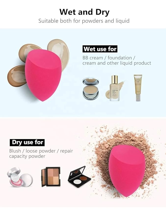 Makeup sponge latex free super soft beauty cosmetic blender, Pink-VivaGrace Women