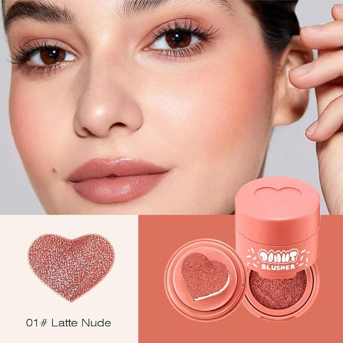Stamp Liquid Blush Stamp Blush with Heart Shaped Applicator Natural Long Lasting Blush, Light and Airy Makeup for Women (1)-VivaGrace Women