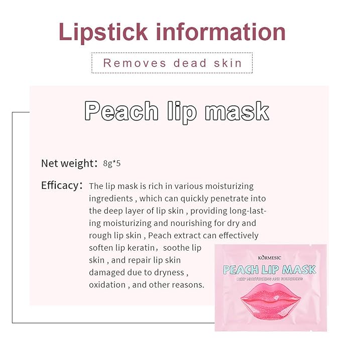 4 In 1 Peach Lip Care Kit With Lip Exfoliator Scrub And Moisturizer, Peach Scrub Bubble, Hydrating Lip Mask, Lip Scrubs Gentle Exfoliating, Instant Moisturizing, Lip Balm Hydrating For Very Dry Lips-VivaGrace Women