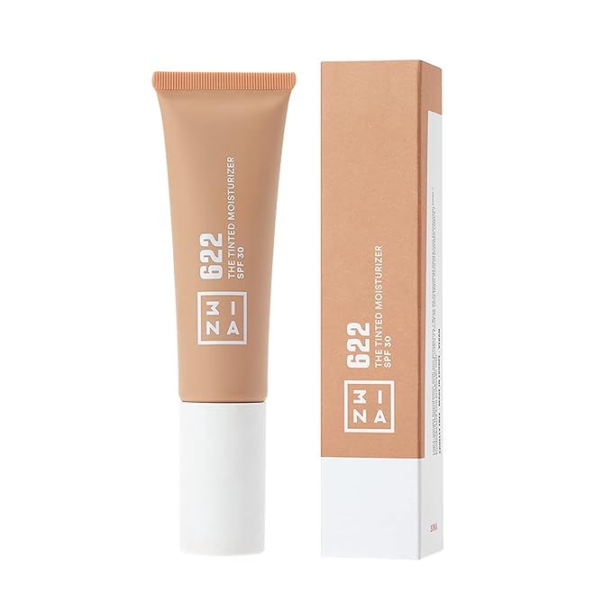 3INA 622 Tinted Moisturizer for Face with SPF 30 - Dark Sand - BB Cream with Light to Medium Coverage - Hyaluronic Acid Moisturizer for All Skin Tones - Vegan, Cruelty and Paraben Free Make Up - 1 oz-VivaGrace Women