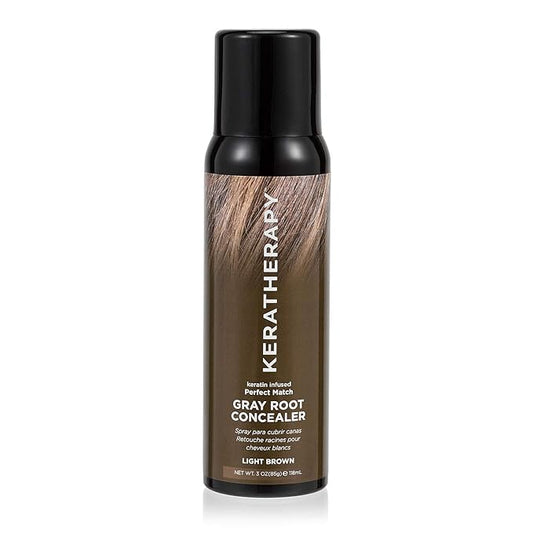 Keratherapy Keratin Infused Perfect Match Gray Root Concealer Spray, Light Brown, 3 oz, 118ml - Root Cover Up Spray to Hide Gray Roots - Keratin Therapy Hair Darkening & Temporary Scalp Concealer-VivaGrace Women