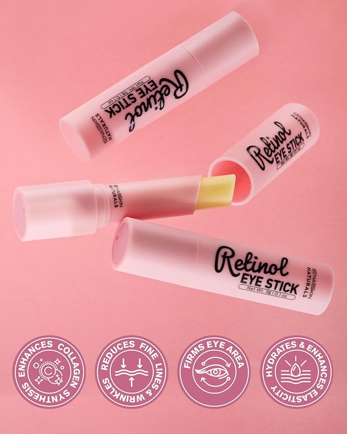 Under Eye Stick For Puffiness: Retinol Under Eye Balm Reducing Eye Bags and Dark Circles - Eye Cream for Fine Lines Wrinkles and Puffiness, Eye Treatment for Late Nights, Overtime and Makeup Prep-VivaGrace Women