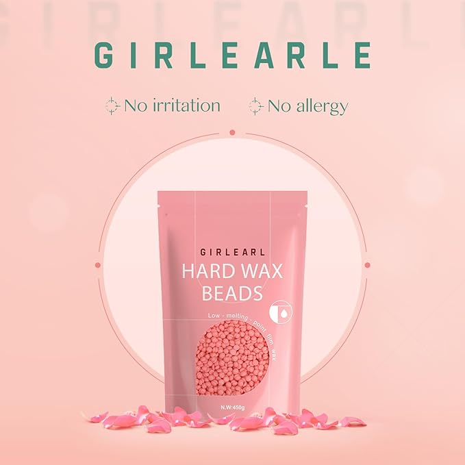 Hard Wax Beads, 1lb Wax Beans for Hair Removal Sensitive Skin with Rose Formula, Perfect for Full Body, Facial, Brazilian Bikini, and Legs at Home Wax Refill for Women Men (pink)-VivaGrace Women