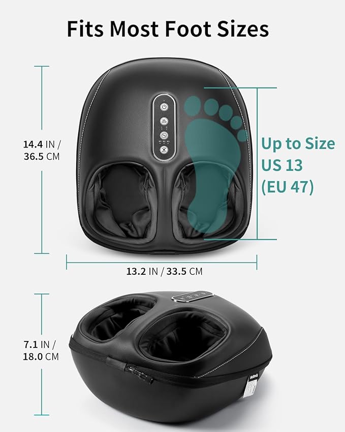 Nekteck Shiatsu Foot Massager with Heat [2025 Upgraded], Foot Massager Machine for Plantar Fasciitis, Neuropathy Pain, Deep Kneading, Air Compression, APP Control, Gifts for Her Him, Fits Up to 13"-VivaGrace Women