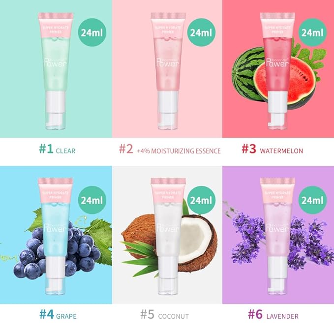 AKARY Gel-Based & Hydrating Face Primer For Smoothing Skin & Gripping Makeup with Vitamin E, Long-Wear Foundation Face Primer for Oil Control, Even Fine Lines, 0.81 Fl Oz, 05 Coconut-VivaGrace Women