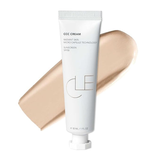 CLE Cosmetics CCC Cream (Neutral Fair 101 / SPF 50) - Color Correcting CC Cream with Sunscreen - Lightweight, Hydrating, Light to Medium Coverage Foundation - BB & CC Cream Hybrid - 1 fl oz-VivaGrace Women