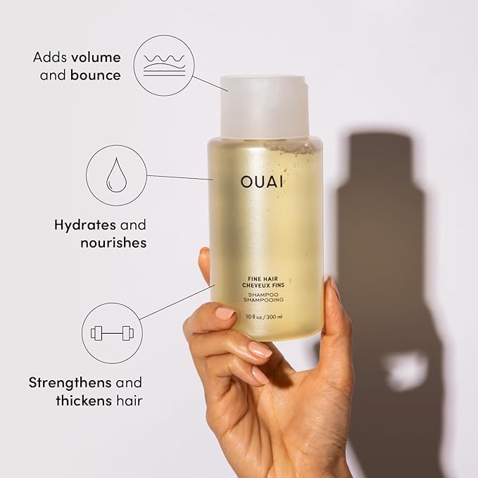 OUAI Fine Shampoo Refill - Volumizing Shampoo with Strengthening Keratin, Biotin & Chia Seed Oil for Fine Hair - Delivers Weightless Body - Paraben, Phthalate & Sulfate Free Hair Care (32 Fl Oz)-VivaGrace Women