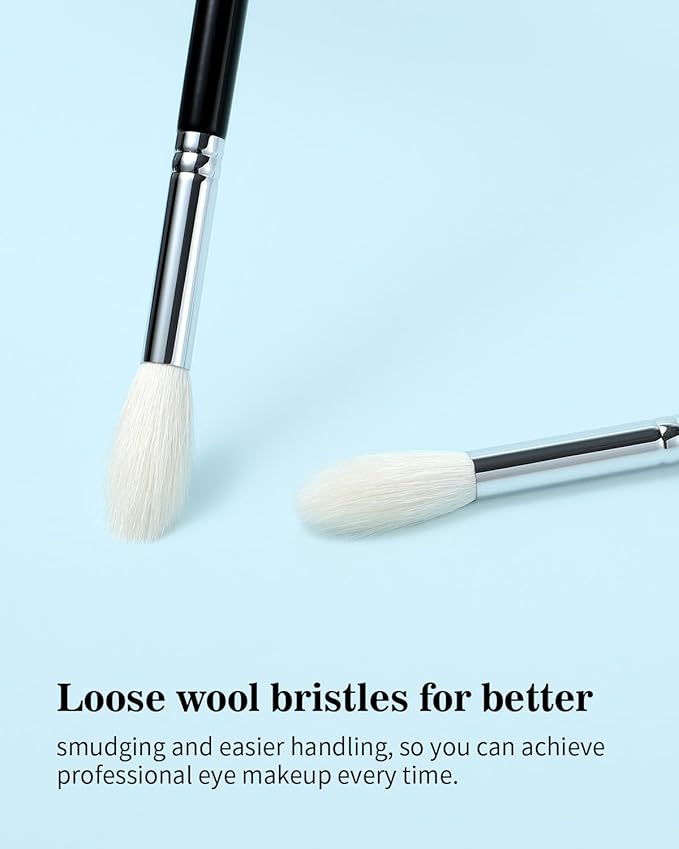 Eyeshadow Brush Fluffy Big Blending Brush Goat Bristles Soft Smugde for Powder Cream Liquid Eyeshadow for Eye Makeup Black (E838)-VivaGrace Women