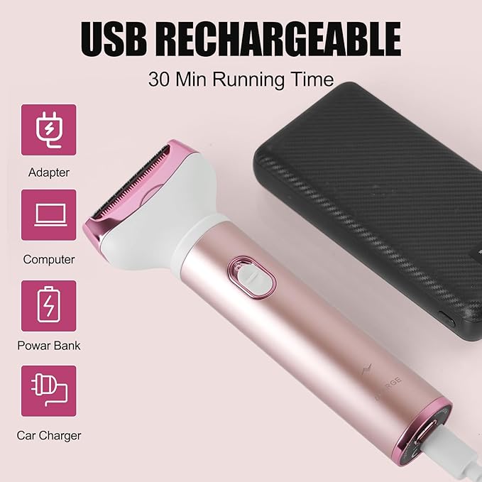 Women Face Epilator, 4-in-1 Body Shaver and Facial Epilator, Hair Removal for Faces, Rechargeable Electric Facial Hair Removal Devices for Face, Armpits, Eyebrows, Nose-VivaGrace Women