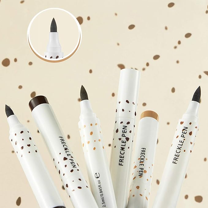 2 Pcs Freckle Pens, Natural Lifelike Freckles Makeup Tool - Dark Brown + Light Brown-VivaGrace Women