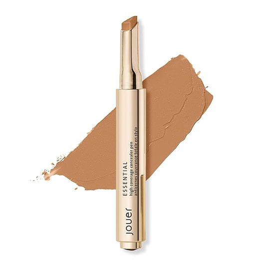 Jouer Essential High Coverage Concealer Pen - Under Eye Concealer for Dark Circles - Brightening Makeup for Eye Circles - Color Corrector Eye Primer with Hyaluronic Acid and Vitamin E-VivaGrace Women