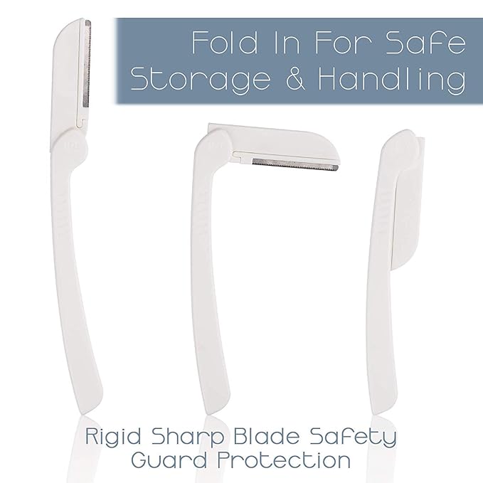 Dermaplaning Tool – Practical Eyebrow, Face and Peach Fuzz Hair Removal Razors for Women - With Vitamin C Facial Serum - 3 Pack Dermaplane Razor Blades-VivaGrace Women