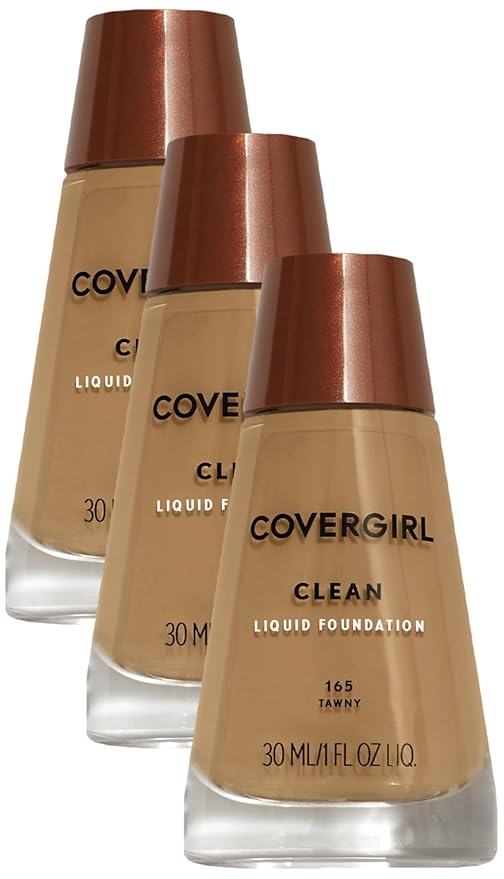 COVERGIRL Clean Makeup Foundation Tawny 165, 1 oz (packaging may vary) (Pack of 3)-VivaGrace Women