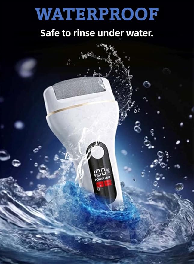 Electric Foot Callus Remover, Portable Electric Foot File with 15 in 1 Professional Pedicure Kits,Rechargeable Pedicure Tools for Foot Care, Waterproof Remover Cracked Feet & Dead Skin, Gift (White)-VivaGrace Women