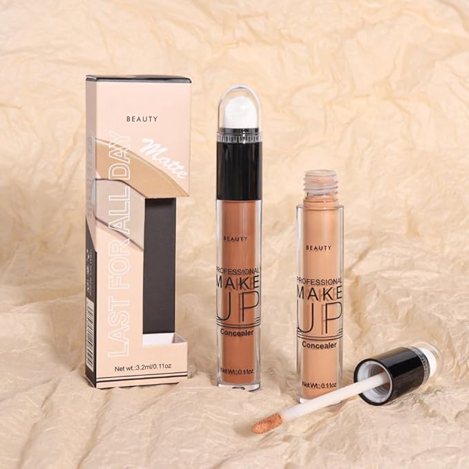 2 Pack Liquid Foundation Cream for Face Makeup,Durable Full Coverage Matte Concealer Make Up,Oil Control & Waterproof Base Primer -0.35+0.35 Fl.Oz (05+06#)-VivaGrace Women
