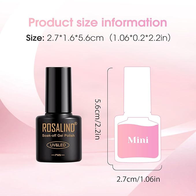 ROSALIND Pink Gel Polish, 8 Colors Hot Pink Light Pink Neon Pink Gel Nail Polish Set Pink Shades Pink Valentine Gel Polish Collection Nail Art Gift DIY at Home-VivaGrace Women