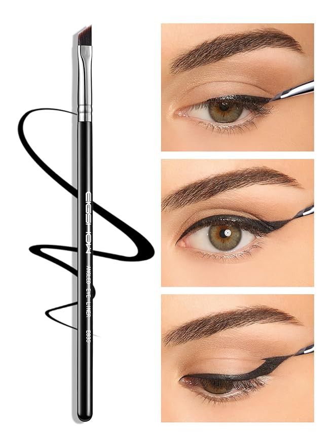 EIGSHOW Angled Eyeliner Brush & Eyeshadow Brush, High-End Precision Gel Liner and Short Smudge Brushes for Cat Eye, Winged Liner (E835&E806)-VivaGrace Women