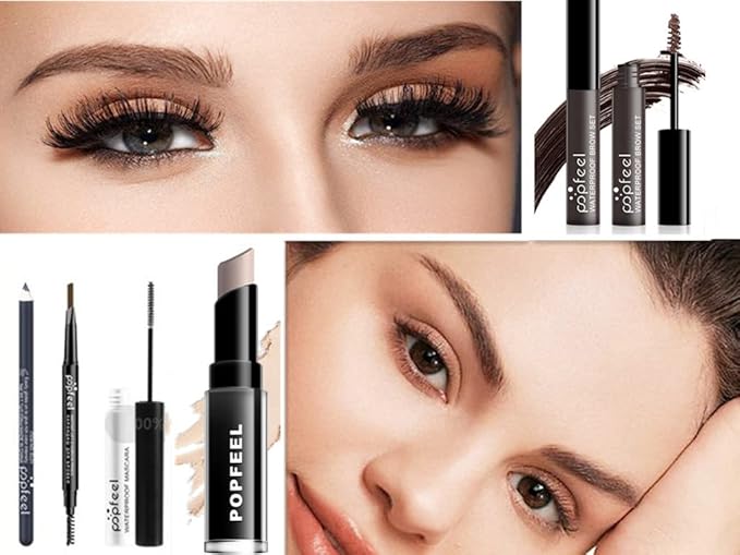 Makeup Kit For Women Full Kit, Naked Shimmer Eyeshadow Palette, Waterproof Black Eyeliner & Mascara, Makeup Tools Set, Lipstick, Premium Synthetic Foundation Powder for Medium to Dark Skin-VivaGrace Women