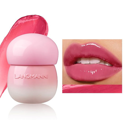 Glow Lip Balm Long-Lasting Moisturizing Lip Gloss, Plumping Lip Oil, Tinted Lip Balm Nourishing Lip Care For Dry Lips, Moisture Lip Repair Hydrating Lip Sleeping Mask Not Sticky Lip Stain(3# Rose Red)-VivaGrace Women