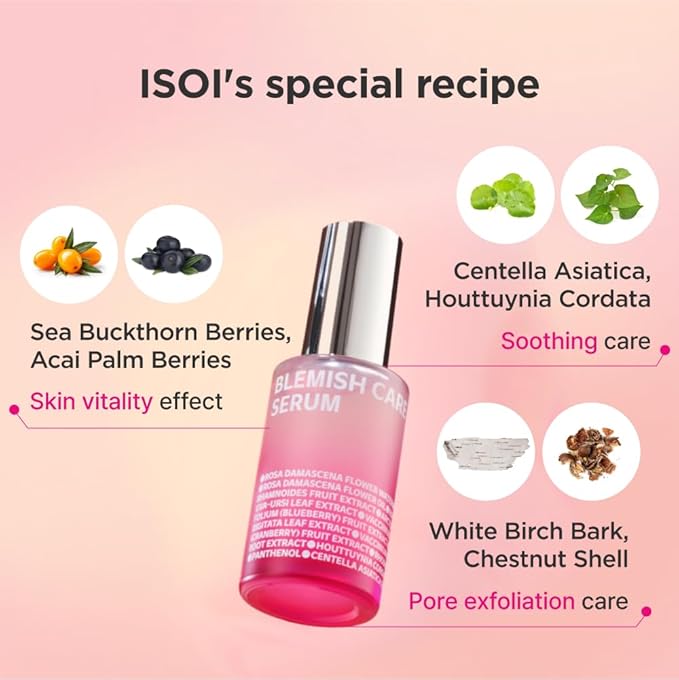 ISOI Blemish Care Up Serum Gift Set, Korean Skin Care for Hydration & Radiance – Full Size or 5-Step Travel Kit Options (5-Step Special Kit (1.77 fl.oz))-VivaGrace Women