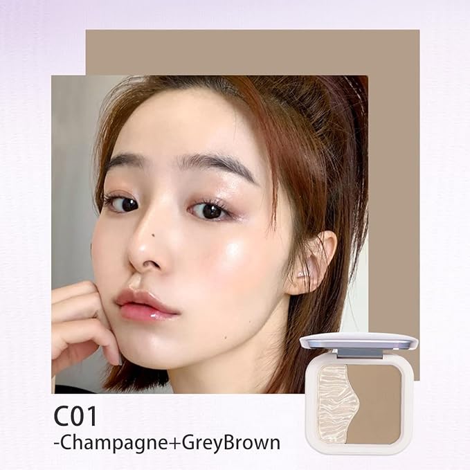ELLESY Highlighter Makeup Palette Face Sculpting Highlighter Contouring Palette Lightweight Makeup Kit Silky Texture Contour Powder Palette with brush-C01-VivaGrace Women