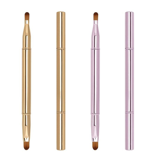 Unaone 2 Pack Lip Brush for Lipstick, Dual-Ended Lip Makeup Brush with Lid, Lipstick Brush for Lip Gloss-VivaGrace Women