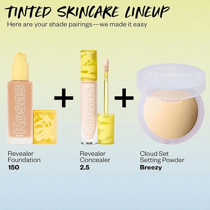 Kosas Revealer Skin-Improving Foundation with SPF 25 Protection - Hydrate, Brighten, Soothe, Plump, Protect Skin - Smoothing Texture, Natural Finish and Clean Formula - Light Cool 150-VivaGrace Women