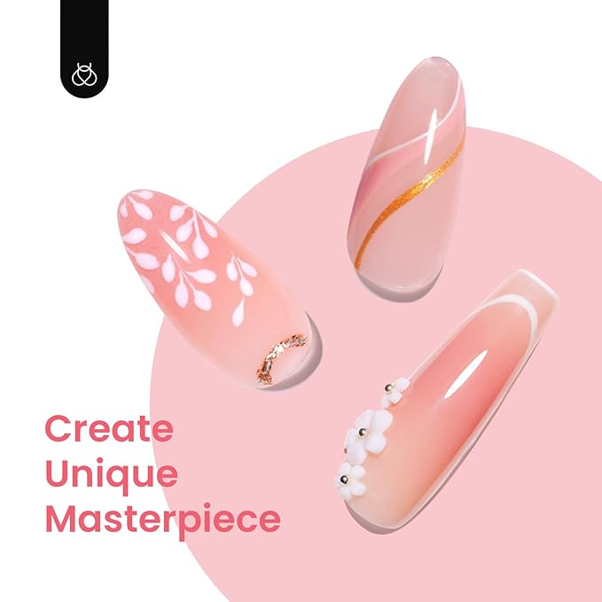 Beetles Gel Nail Polish Set 6 Colors Pink Nude Gray Glitter Gel Polish Wedding Nail Polish Bridesmaid Nail Art Design Soak Off Uv LED Lamp Needed Manicure Set Gifts for Women Bridesmaid Beauty-VivaGrace Women