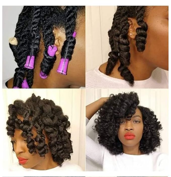 YOROSTAR Perm Rods Set for Natural Hair 40pcs Plastic Cold Wave Rods for Long Short Hair Rollers Large Hair Curling Rods for Women Purple-VivaGrace Women