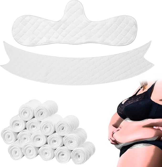 16 Pack Cotton Tummy Liners and Bra Liners Set for Sweat Rash Skin Folds Plus Size Women Sweating Supplies-VivaGrace Women