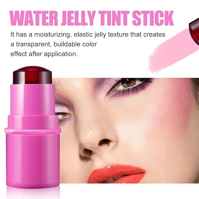 Milk Jelly Blush Cooling Water Jelly Tint, Milk Jelly Tint Jelly Blush Stick, Milk Lip And Cheek Stick, Sheer Lip & Cheek Stain, Jelly Tint Makeup (Purple, Free Size)-VivaGrace Women