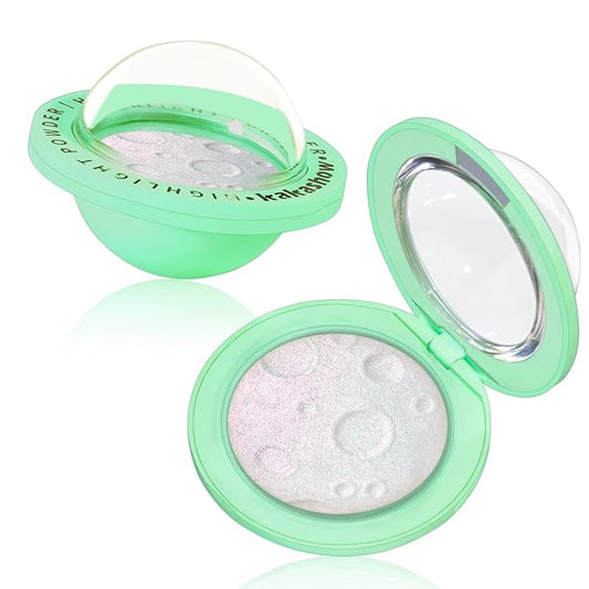 Highlighter Palette, Chameleon Face Shimmer Blush Makeup, Multichrome Glitter Holographic Iridescent Purple Sparkle, Rainbow Color Shifting Eyeshadow Cheek Contour Highlight Creamy Powder Pallet-VivaGrace Women