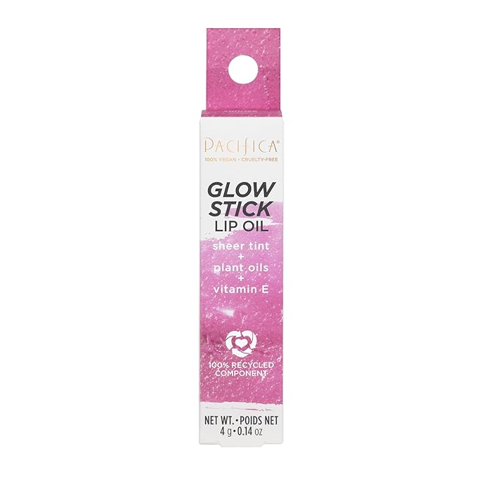 Pacifica Beauty Glow Stick Lip Oil, Sheer Hint of Color, Lip Tint, Moisturize, Nourish, Hydrating, Glossy, Vitamin E, Tinted Lip Balm, Soft Lips, Vegan, Sunrise, 0.14 oz (1 Count)-VivaGrace Women