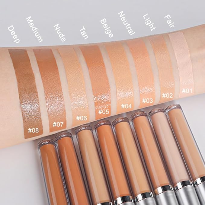 Kaely 2Pcs Hydrating Concealer Wand,Full Coverage Liquid under Eye Concealer,Long Lasting Waterproof Primer Makeup for Dark Circles and Puffiness Trouble Spots Redness,Eye Ring corrector de ojeras 06-VivaGrace Women