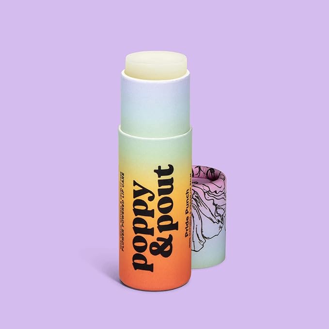 Poppy & Pout Pride Punch Jumbo Lip Balm | All Natural Lip Balms & Moisturizers | Hydrates with Beeswax, Vitamin E, Organic Coconut Oil | Cruelty-Free | Lip Balm in Recyclable Cardboard Tube-VivaGrace Women