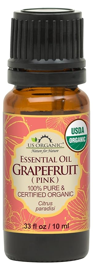 US Organic Grapefruit Pink Essential Oil, USDA Certified Organic, Cold Pressed, 100% Pure, for Face, Hair, Skin, Aromatherapy, and More (10 ml)-VivaGrace Women