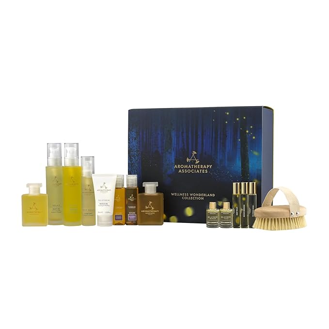 Aromatherapy Associates Wellness Wonderland, Luxurious Gift Collection of Bath and Shower Oils, Mists, Roller Balls and Gels. Made with Premium Essential Oils for Relaxation (14-Piece Set)-VivaGrace Women