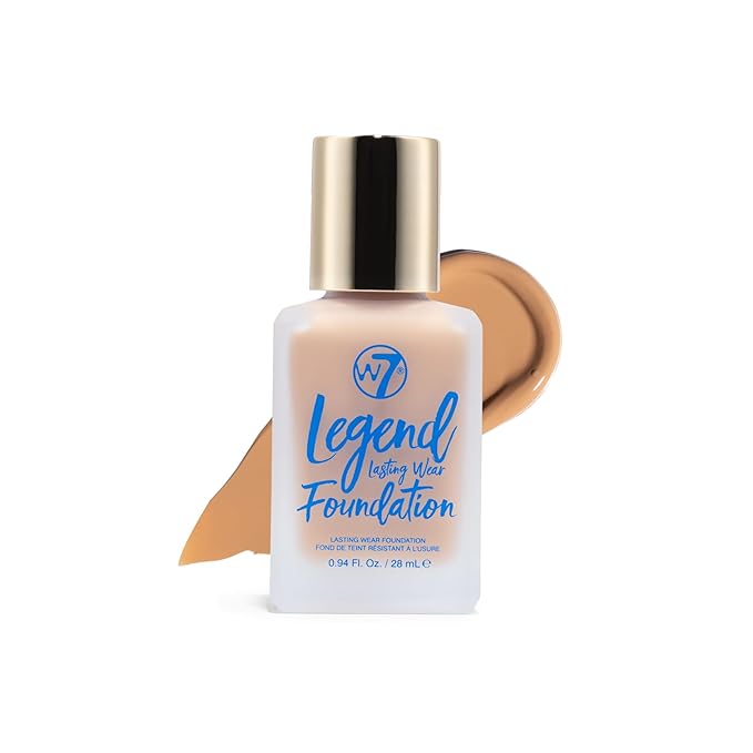 W7 Legend Foundation - Creamy Liquid Foundation for Poreless, Semi-Matte Medium Coverage - 28ml (Warm Honey)-VivaGrace Women