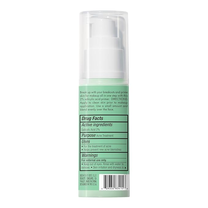 e.l.f. Blemish Control Face Primer, Soothing & Hydrating Makeup Primer For Fighting Blemishes, Grips Makeup To Last, Vegan & Cruelty-free, Large-VivaGrace Women