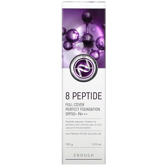 Enough 8 Peptide, Full Cover Perfect Foundation, SPF 50+ PA+++, #21, 3.53 oz (100 g)-VivaGrace Women