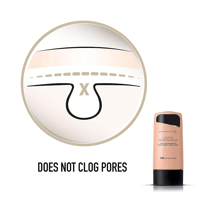 Max Factor, Long Lasting Performance No.106, Natural Beige, Foundation, 1.1 Ounce-VivaGrace Women
