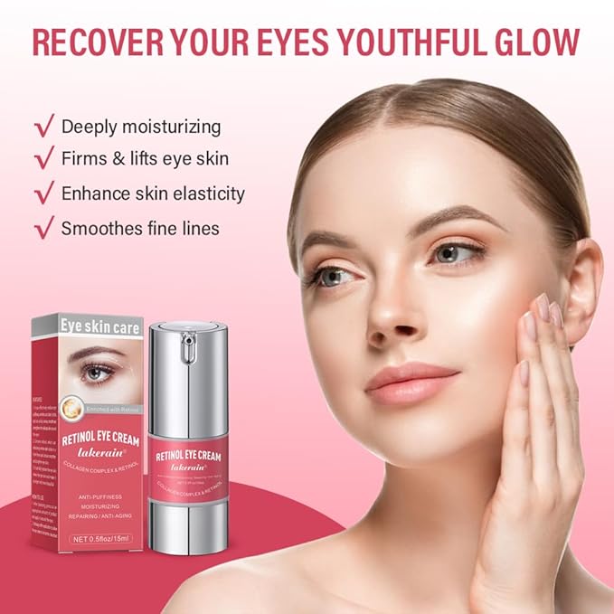 Retinol Eye Retinol Eye Cream for Dark Circles and Puffiness,Anti Aging Eye Cream with Collagen and Hyaluronic Acid,Smoothes Fine Lines,Firms and Lifts Eye Skin,Deeply Moisturizing-VivaGrace Women